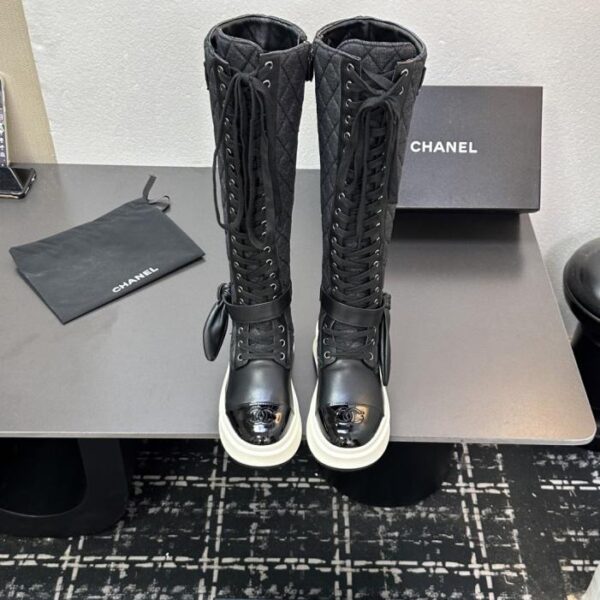 repliche,replica,perfette,siti di,affidabili,migliori siti,dove comprare,1:1,scarpe da ginnastica Collezione autunno/inverno CHANEL Stivali alti con suola spessa, orecchie da coniglio e fiocco Stivali lunghi Stivaletti (0W7EP)