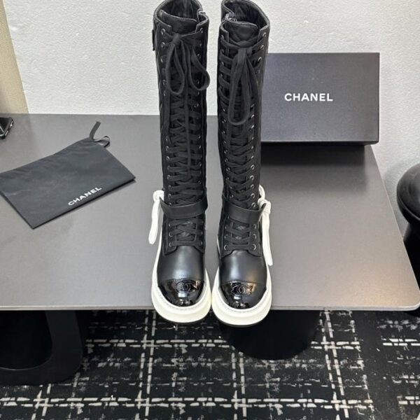 repliche,replica,perfette,siti di,affidabili,migliori siti,dove comprare,1:1,scarpe da ginnastica Collezione autunno/inverno CHANEL Stivali alti con suola spessa, fiocco e orecchie da coniglio Stivali lunghi Stivaletti (YRCX9)