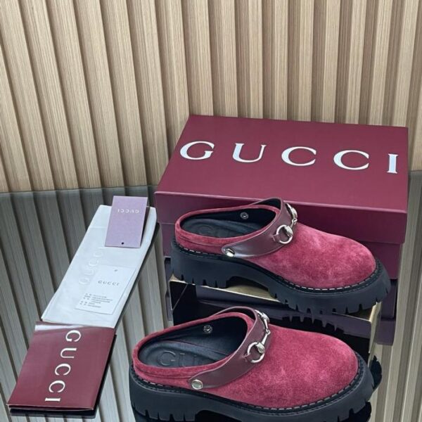 [Vecchia suola in gomma spessa] Mocassini con morsetto da donna GUCCI, nuovi mocassini con scanalature, inizio autunno (3ZTY0)