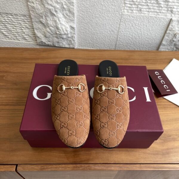 Versione top GUCCI autunno e inverno, nuove pantofole basse con morsetto e punta chiusa (5ZAJJ)