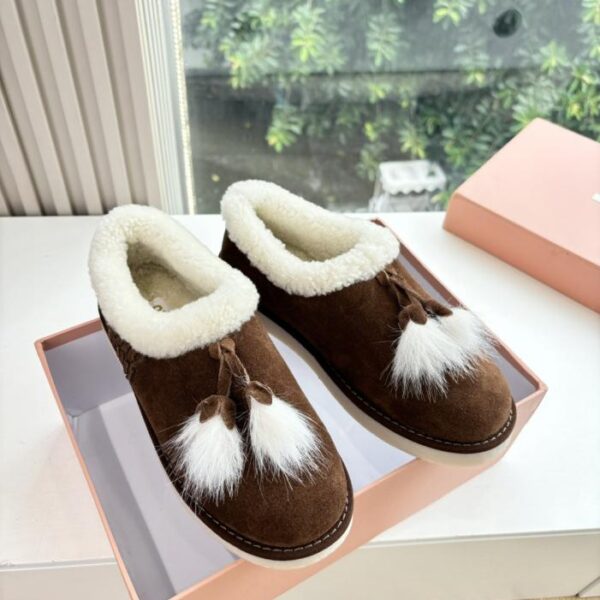 G021 Fodera in lana superiore MIUMIU autunno e inverno nuovi stivali da neve in lana importati (40 (55HDV)