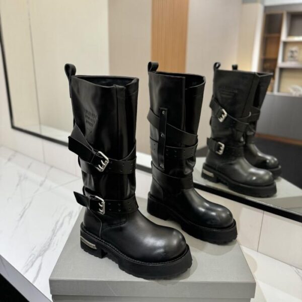 repliche,replica,perfette,siti di,affidabili,migliori siti,dove comprare,1:1,scarpe da ginnastica Stivali alti con fibbia e punta tonda in pelle di vitello Balenciaga (D6BLV)