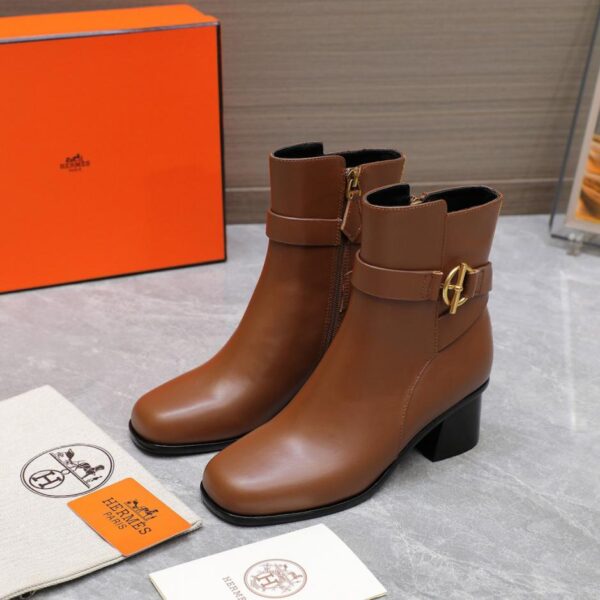 repliche,replica,perfette,siti di,affidabili,migliori siti,dove comprare,1:1,scarpe da ginnastica Stivaletti Hermes Frenchie 50 Kelly Buckle autunno/inverno, primo strato, in pelle di vitello Heritage (1NMG4)