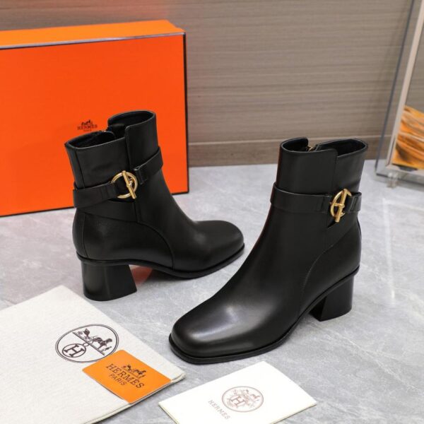 Stivaletti Hermes Frenchie 50 Kelly Buckle autunno/inverno, primo strato, in pelle di vitello Heritage (CLZX1)