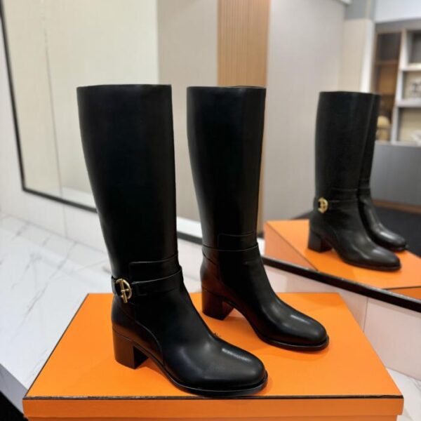 repliche,replica,perfette,siti di,affidabili,migliori siti,dove comprare,1:1,scarpe da ginnastica Stivali da cavaliere Hermes Justine in pelle di vitello con punta tonda e maniche di alta qualità (8W04U)