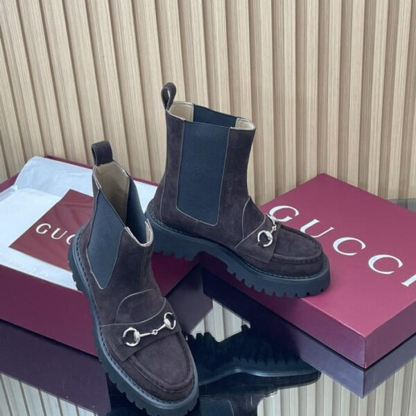 repliche,replica,perfette,siti di,affidabili,migliori siti,dove comprare,1:1,scarpe da ginnastica Gli ultimi stivaletti alla caviglia con tacco medio e suola spessa scanalata di GUCCI per l’autunno e l’inverno, stivaletti alla caviglia elasticizzati Chelsea boots (IIS3Z)
