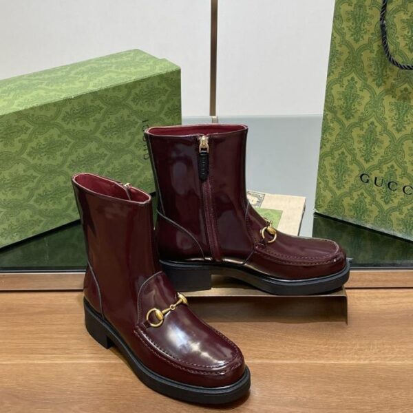 repliche,replica,perfette,siti di,affidabili,migliori siti,dove comprare,1:1,scarpe da ginnastica Stivaletti Chelsea con plateau e morsetto a forma di ape con suola scanalata GUCCI [fodera rossa con ancora] (C6W1B)