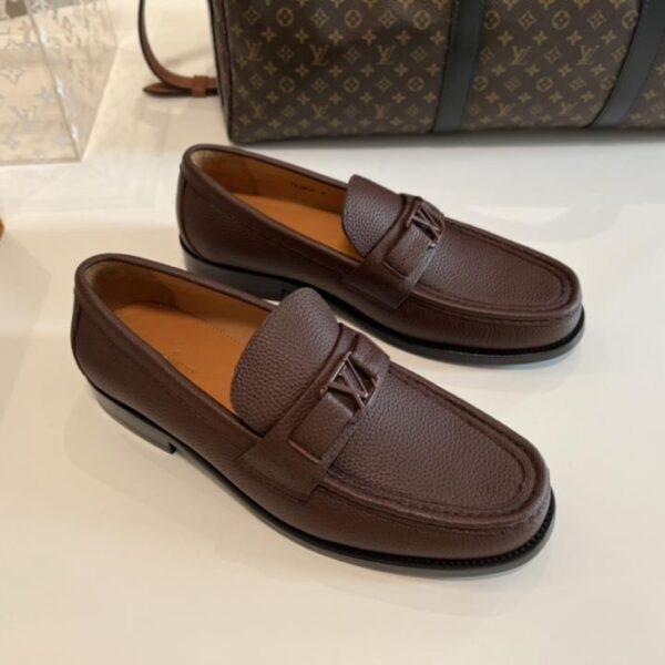 Mocassini LV Slip-On in pelle, pelle di vacchetta importata, tessuto stampato, suola in vera pelle (6WRIA)