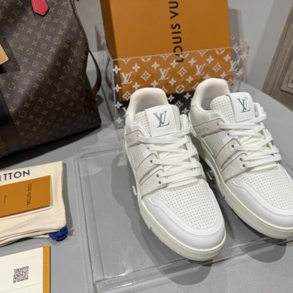 Sneakers casual traspiranti LV Trainer, di alta qualità, in pelle di ultima generazione con grande logo a forma di asino (TDG)