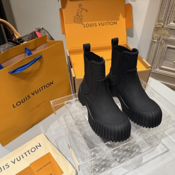 repliche,replica,perfette,siti di,affidabili,migliori siti,dove comprare,1:1,scarpe da ginnastica Stivaletti Chelsea con plateau e fascia elastica in pelle di vacchetta LV (41 realizzati su misura, nessun reso o cambio) (EZZ2Q)