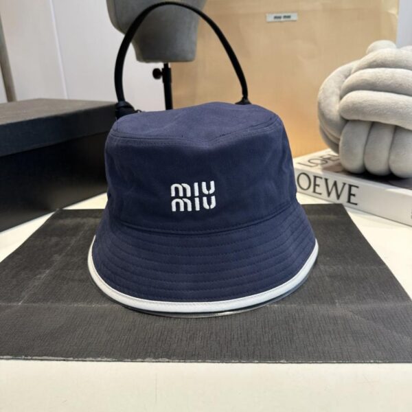 Cappello da pescatore in tela nuovo MIUMIU 25ss (T1E4V)