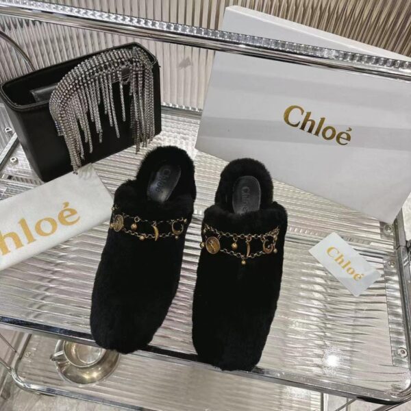 Ciabatte in vera pelliccia Chloe 2026 (9ZA2O)