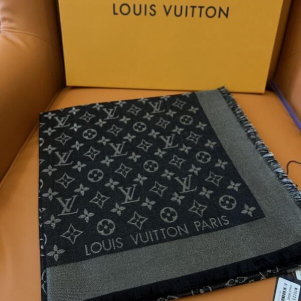 (Nero e argento) Sciarpa monogramma Louis Vuitton (Z84TF)
