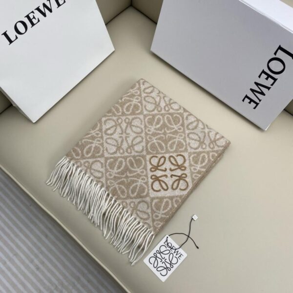 repliche,replica,perfette,siti di,affidabili,migliori siti,dove comprare,1:1,scarpe da ginnastica Loewe Motivo jacquard Anagram bifacciale Grigio chiaro 90% lana 10% cashmere (ZYGV3)