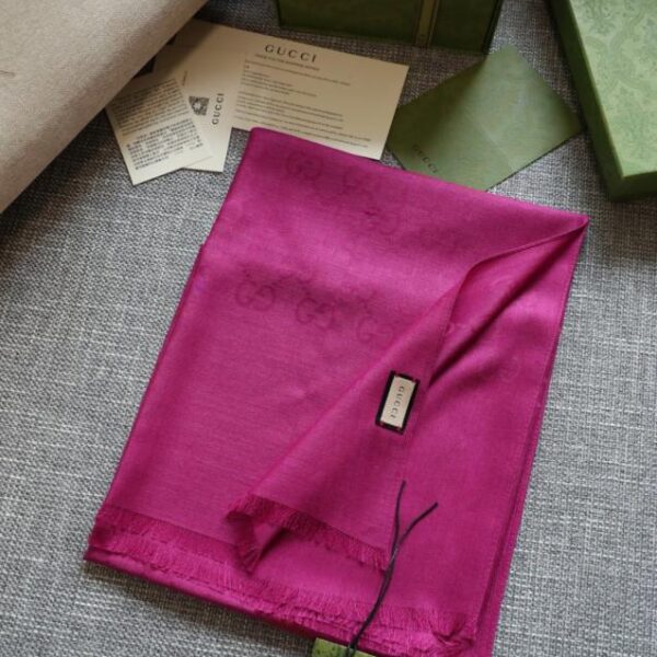 Sciarpa lunga GG, elegante sciarpa lunga in seta e cashmere jacquard bicolore (6L2ZD)