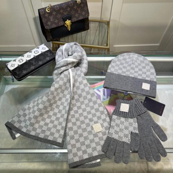 repliche,replica,perfette,siti di,affidabili,migliori siti,dove comprare,1:1,scarpe da ginnastica LOUIS VUITTON set di tre pezzi in lana con cappello, sciarpa e guanti (AJ15S)