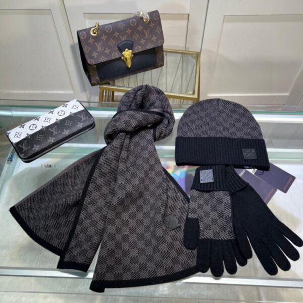 repliche,replica,perfette,siti di,affidabili,migliori siti,dove comprare,1:1,scarpe da ginnastica LOUIS VUITTON set di tre pezzi in lana con cappello, sciarpa e guanti (Q6D60)