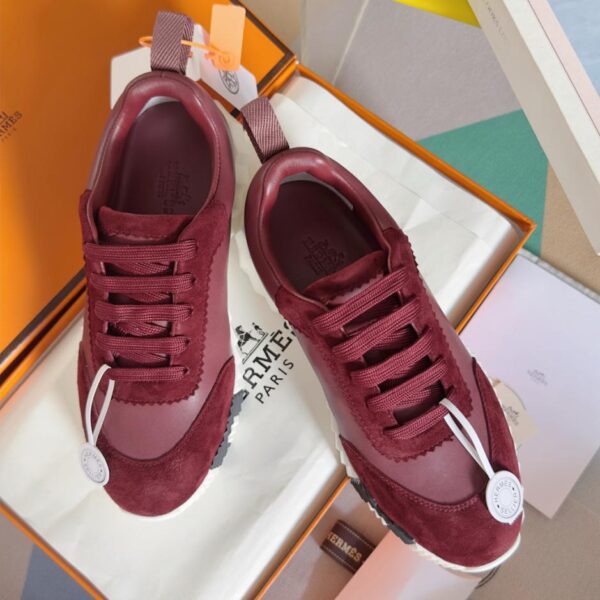 repliche,replica,perfette,siti di,affidabili,migliori siti,dove comprare,1:1,scarpe da ginnastica Versione top delle scarpe sportive casual da coppia della serie Bouncing, classiche Hermes, in vera pelle (WYMUU)