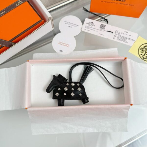 Portachiavi con ciondolo per borsa HERMES Rodeo Robeo Coeur Pony, cucito esclusivamente a mano (C4OLP)