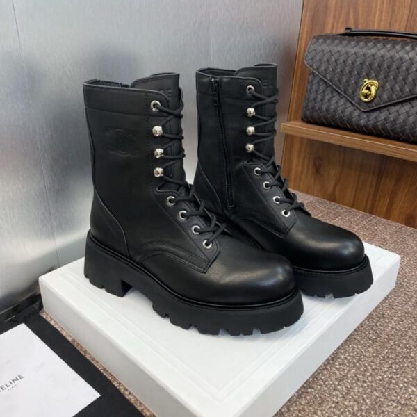repliche,replica,perfette,siti di,affidabili,migliori siti,dove comprare,1:1,scarpe da ginnastica CELINE Stivaletti da motociclista con lacci da donna, autunno e inverno (U96LV)