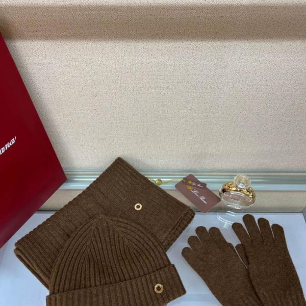 repliche,replica,perfette,siti di,affidabili,migliori siti,dove comprare,1:1,scarpe da ginnastica Completo in maglia di cashmere Loro Piana con bordo affusolato, cappello in 100% cashmere (BB7OQ)
