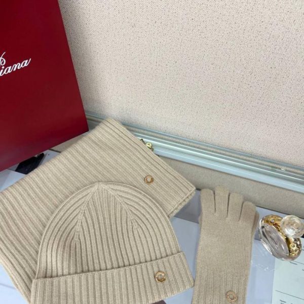 repliche,replica,perfette,siti di,affidabili,migliori siti,dove comprare,1:1,scarpe da ginnastica Completo lavorato a maglia in cashmere Loro Piana con bordo affusolato, cappello in 100% cashmere (JN6KW)