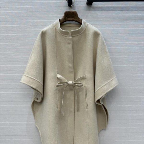 repliche,replica,perfette,siti di,affidabili,migliori siti,dove comprare,1:1,scarpe da ginnastica Cappotto a mantella in cashmere di alta qualità in stile vintage Loro Piana con finiture in pelle (K7L5G)