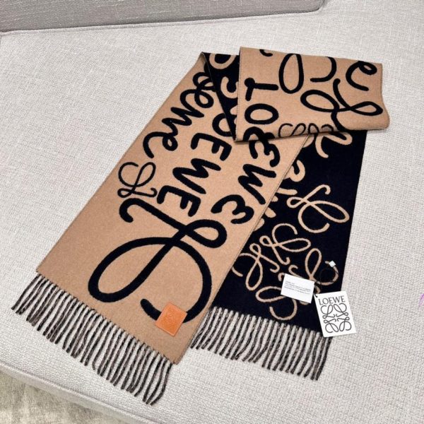 repliche,replica,perfette,siti di,affidabili,migliori siti,dove comprare,1:1,scarpe da ginnastica Sciarpa reversibile Loewe graffiti, nero/cammello (LOXMA)
