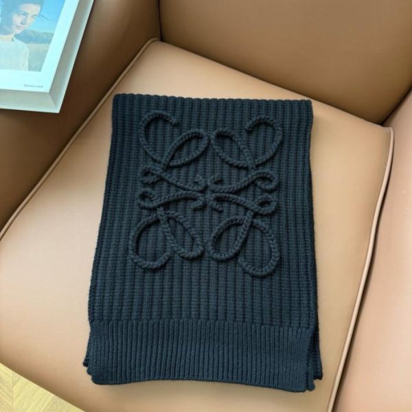 repliche,replica,perfette,siti di,affidabili,migliori siti,dove comprare,1:1,scarpe da ginnastica Sciarpa nera LOEWE autunno/inverno lavorata a maglia (E9WYN)