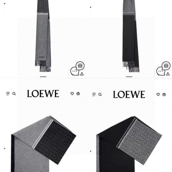 repliche,replica,perfette,siti di,affidabili,migliori siti,dove comprare,1:1,scarpe da ginnastica Sciarpa reversibile LOEWE, sciarpa double face in misto lana e cashmere, jacquard a copertura totale, bordo con nappa anagrammata (V5DJ9)