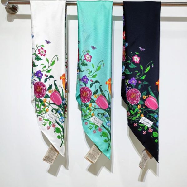 repliche,replica,perfette,siti di,affidabili,migliori siti,dove comprare,1:1,scarpe da ginnastica SGC 1118 momme double face 90x90cm twill di seta Gucci “Floral” (YHVBR)