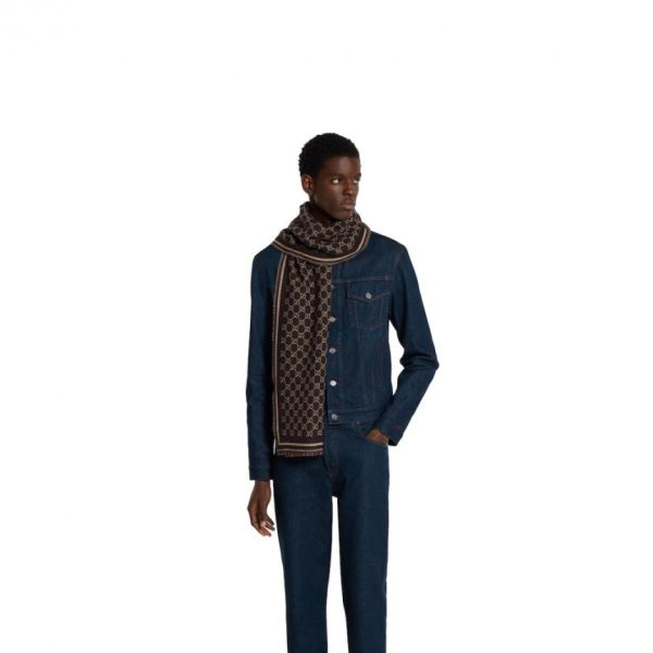 repliche,replica,perfette,siti di,affidabili,migliori siti,dove comprare,1:1,scarpe da ginnastica Sciarpa in lana GG GUCCI, collezione di accessori in morbida seta con profili raffinati (F9VKL)