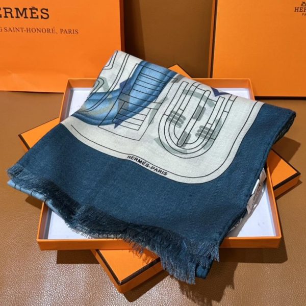 Sciarpa lunga in velluto Hermes, reversibile, di alta qualità, colore tono su tono (QAZO1)