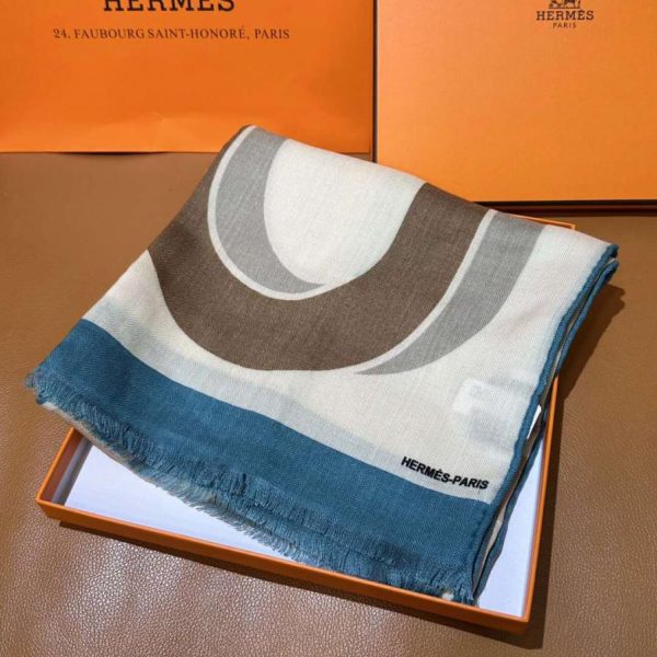 Sciarpa lunga in velluto Hermes, colore reversibile di alta qualità (89QOJ)