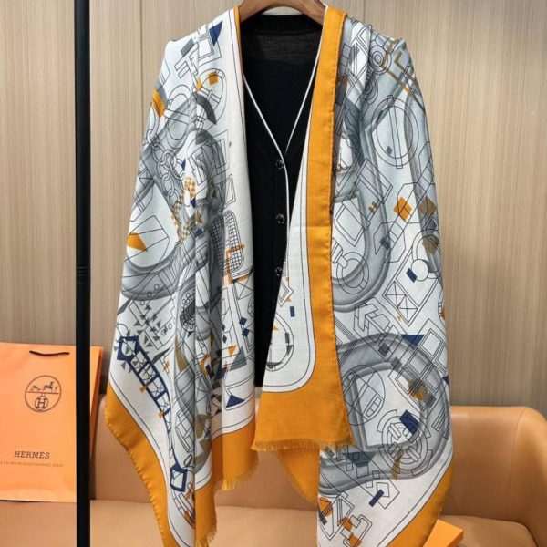 Sciarpa lunga in velluto Hermes, colore reversibile di alta qualità (9ZHUF)