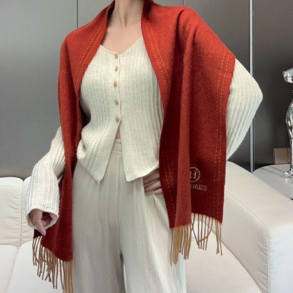 repliche,replica,perfette,siti di,affidabili,migliori siti,dove comprare,1:1,scarpe da ginnastica Scialle unisex in cashmere double face HERMES Paris Fashion Show Business per uomo e donna (754LR)