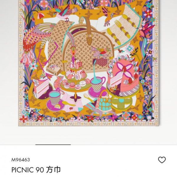 repliche,replica,perfette,siti di,affidabili,migliori siti,dove comprare,1:1,scarpe da ginnastica LV 5418 Momme Double-face 90x90cm Twill Silk LV “Picnic” (02LSF)