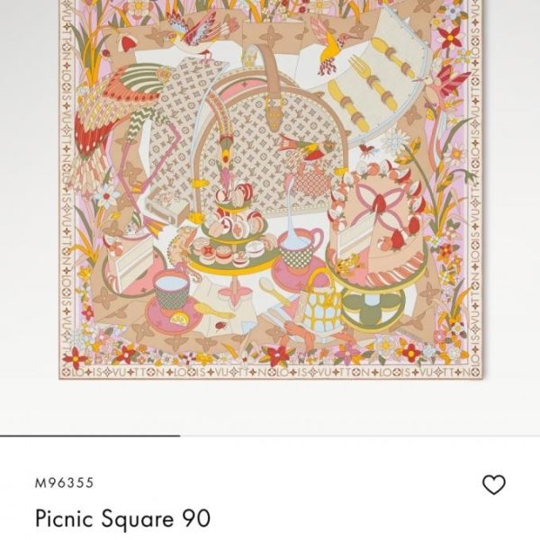 LV 5418 Momme Double-face 90x90cm Twill di seta LV "Picnic" (WR9IY)