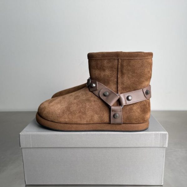 repliche,replica,perfette,siti di,affidabili,migliori siti,dove comprare,1:1,scarpe da ginnastica [Versione di alta qualità] Stivaletti alla caviglia in lana con punta tonda e slip-on Alaska, nuovi arrivi autunno/inverno di BALENCIAGA (7BLQL)