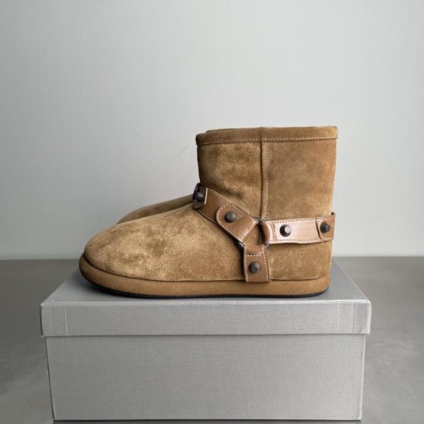 [Versione di alta qualità] Stivaletti alla caviglia in lana con punta tonda e slip-on Alaska, nuovi arrivi autunno/inverno di BALENCIAGA (SFFM8)