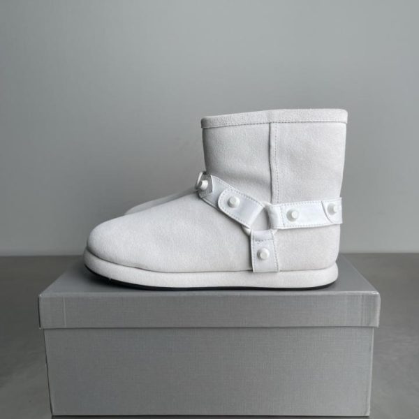 [Versione di alta qualità] Stivaletti alla caviglia in lana con punta tonda e slip-on Alaska, nuovi arrivi autunno/inverno di BALENCIAGA (TJ5CZ)