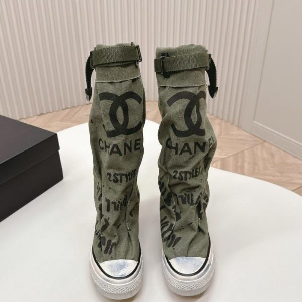 repliche,replica,perfette,siti di,affidabili,migliori siti,dove comprare,1:1,scarpe da ginnastica Sneakers in tela bianca con design nascosto di Chanel (TO0AE)