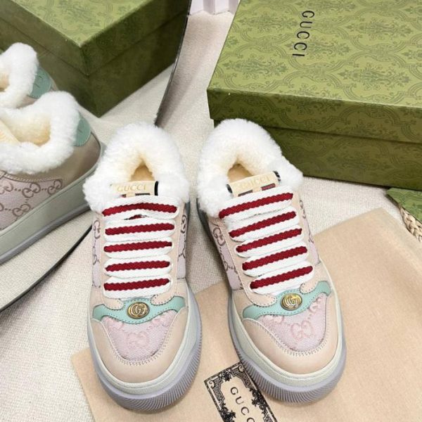 Scarpe invernali in lana GUCCI con finitura fuzzy a doppia G (26K3B)