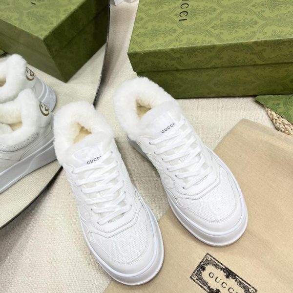 repliche,replica,perfette,siti di,affidabili,migliori siti,dove comprare,1:1,scarpe da ginnastica Scarpe invernali in lana GUCCI con doppia G e texture sfocata (1XYK0)