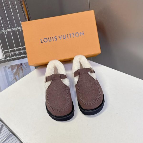 repliche,replica,perfette,siti di,affidabili,migliori siti,dove comprare,1:1,scarpe da ginnastica Le ultime pantofole con plateau in pura lana in stile autunno/inverno di Louis Vuitton (179ZY)