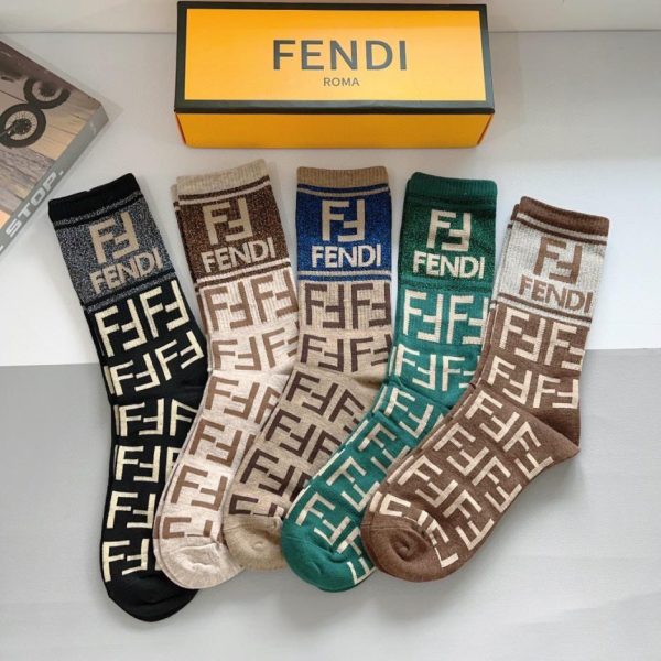 [5 paia per scatola] Calzini FENDI versione alta coscia-gamba (ZMTGI)