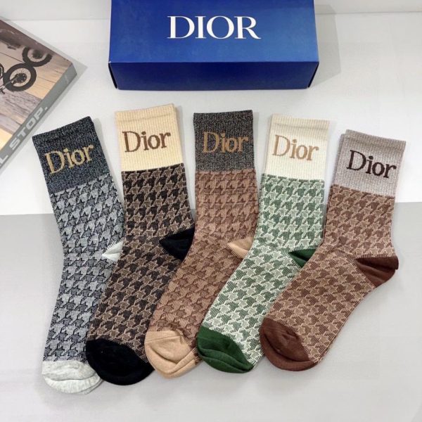 (5 paia per scatola) I nuovi calzini Dior lunghi fino al polpaccio! 100% cotone (75 FAW)