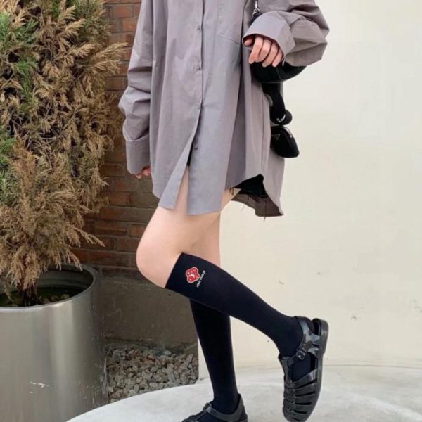 [Un paio per scatola] Calzini lunghi fino al ginocchio in cotone con logo classico Louis Vuitton (ZMB5Z)