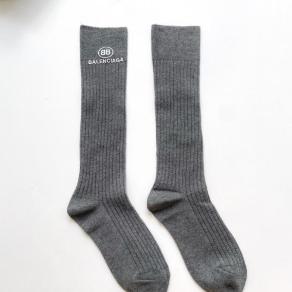 [Un paio per scatola] Calzini lunghi fino al ginocchio in cotone con logo classico Balenciaga (H0NHU)