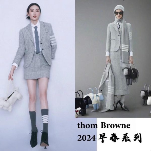 【Due paia per scatola】Calzini al polpaccio THOM BROWNE, calzini a metà polpaccio + calzini alti fino al ginocchio, combinazione classica (AXT4U)